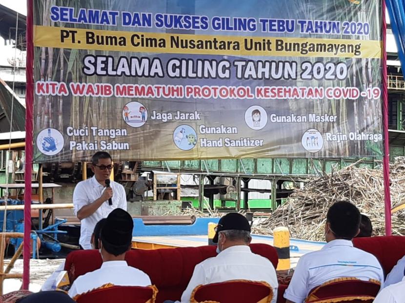 Pabrik Gula Bunga Mayang, Kabupaten Lampung Utara, Lampung, memasuki musim giling tahun 2020, Senin (6/7). 