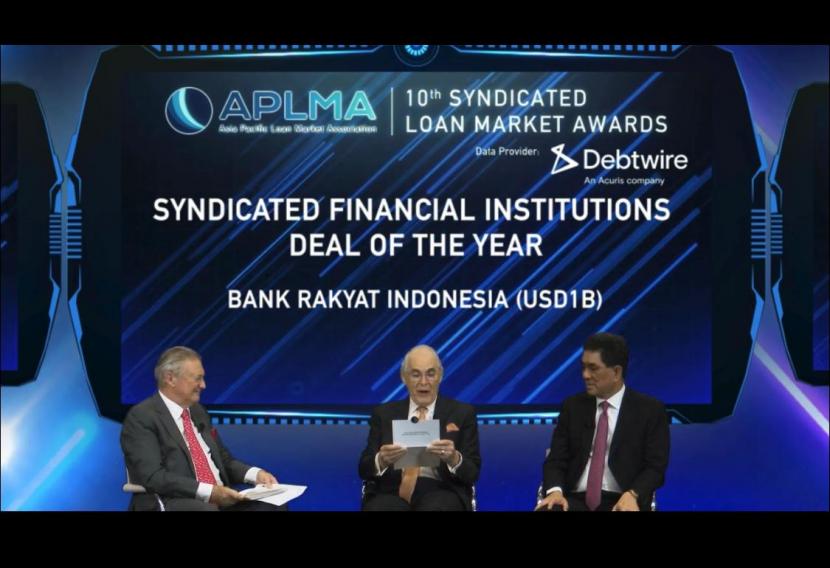 Pada APLMA 10th Asia Pacific Syndicated Loan Market Awards 2020 yang diselenggarakan secara virtual pada 10 Maret 2021, BRI memperoleh penghargaan untuk kategori Syndicated Financial Institution Deal of the Year. 