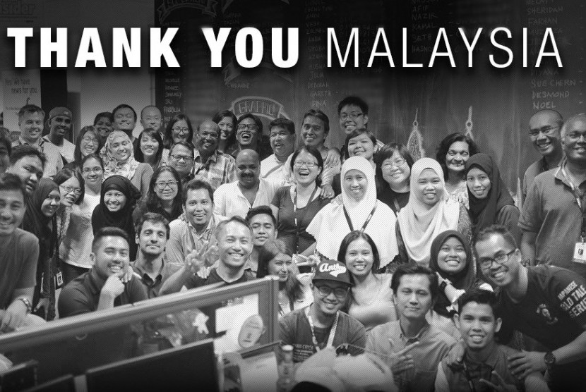 Pada laman Malaysian Insider kini hanya tampak ucapan terima kasih dari karyawan dan redaksi untuk publik.