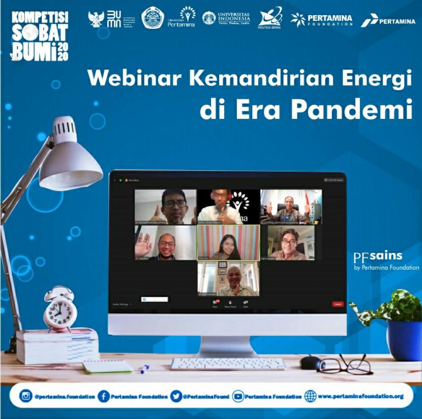 Pada tangga 24 Juli, Pertamina Foundation beserta Universitas Peramina berhasil mengadakan acara webinar dengan tema Kemandirian Energi di Era Pandemi.