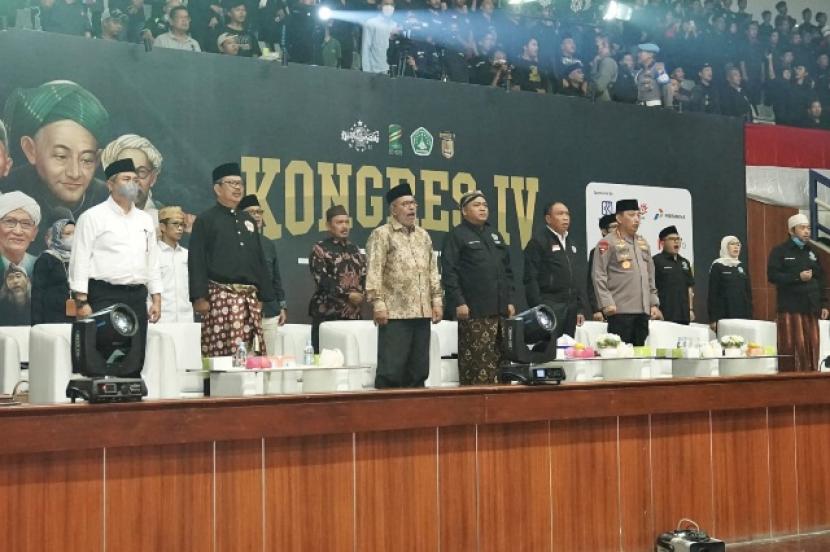 Sejumlah tokoh nasional hadir dalam Kongres IV Pagar Nusa di Padepokan TMII Jakarta, Senin (5/12/2022). Kongres Pagar Nusa akan merumuskan sejumlah kebijakan strategis. 