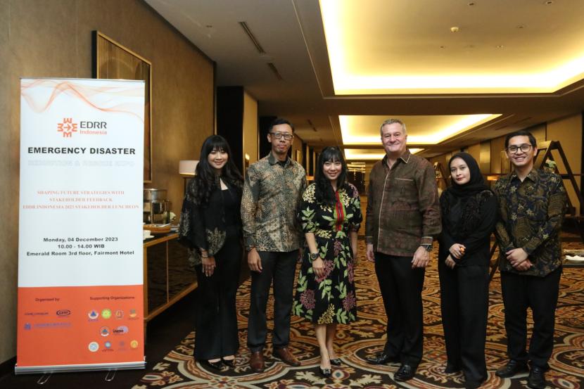 pameran Emergency Disaster Reduction and Rescue (EDRR) Indonesia 2023 yang digelar di Hotel Fairmont Jakarta, Senin.  