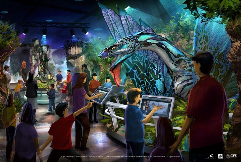 Pameran interaktif dunia Pandora dari film Avatar.