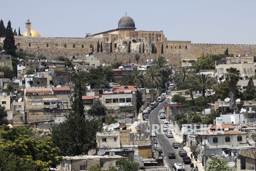 Mufti Yerusalem menegaskan Zionis Israel mencuri tanah Palestina Pandangan umum lingkungan Palestina di Silwan di Yerusalem timur.