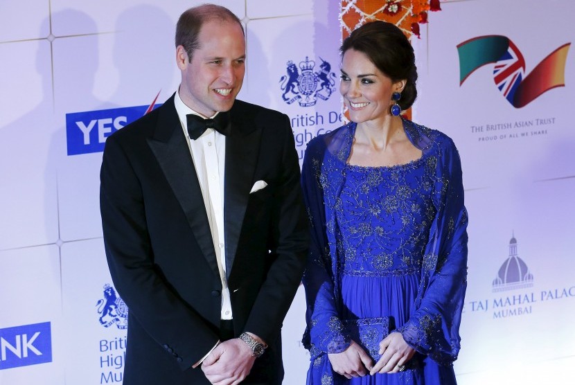 Pangeran William dan Kate Middleton dalam jamuan makan malam di Mumbai, India.