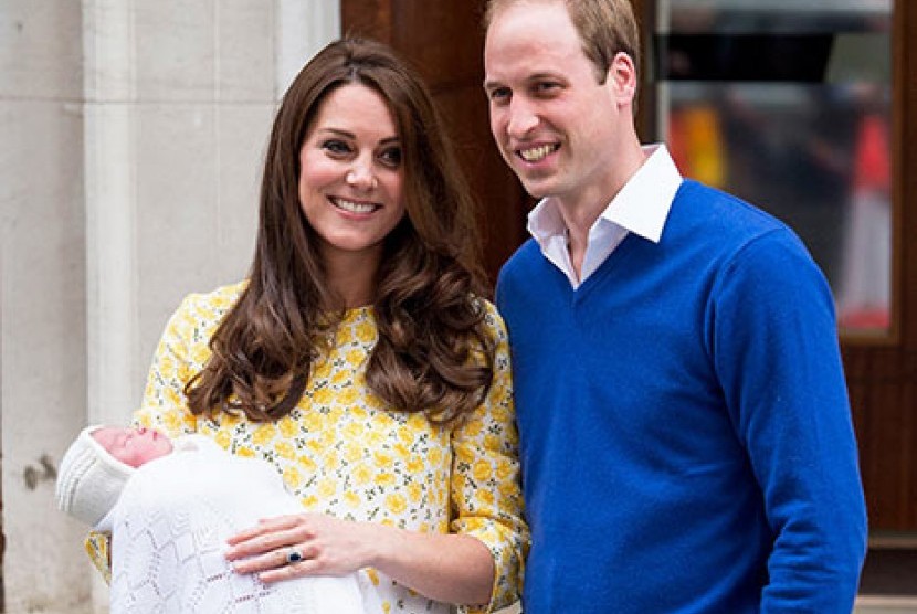 Pangeran William dan Kate Middleton serta anaknya