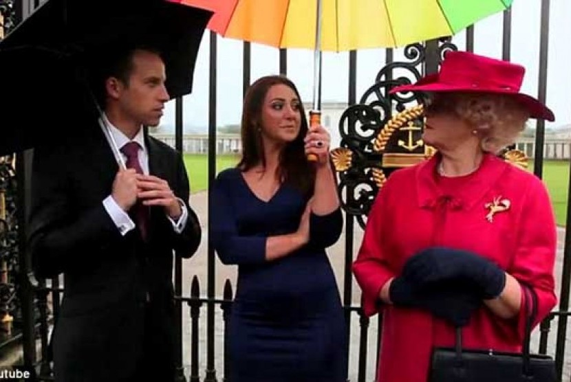 Pangeran William, Kate Middleton, dan Ratu Elizabeth palsu