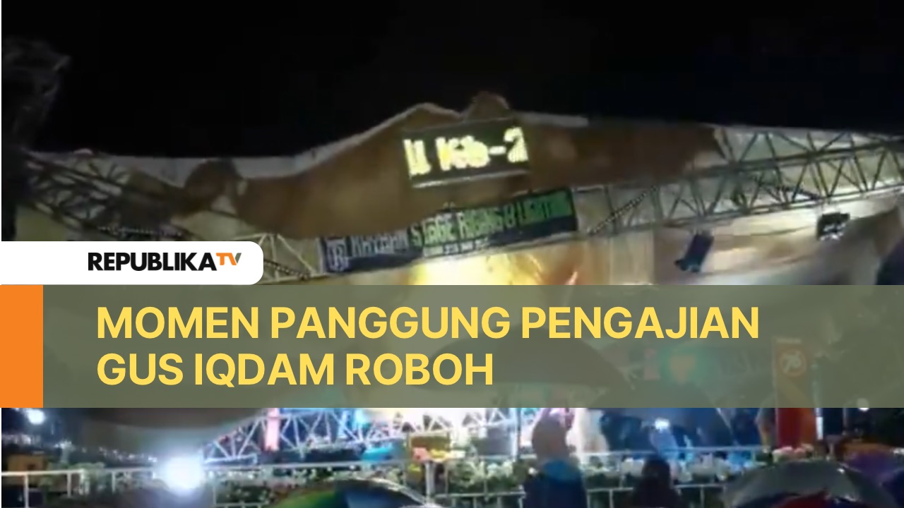 Panggung pengajian Gus Iqdam Roboh