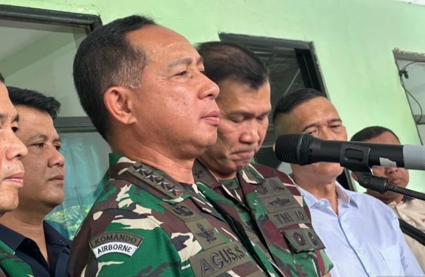 Panglima TNI Jenderal Agus Subiyanto di Ciangsana, Kabupaten Bogor, Jawa Barat, Ahad (31/3/2024).