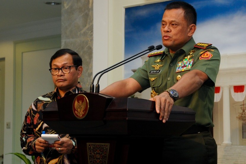 Panglima TNI Jenderal Gatot Nurmantyo di Istana Negara, Selasa (8/9).