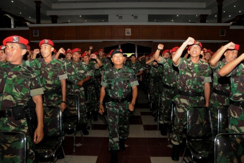 Panglima TNI Jenderal Moeldoko ketika melakukan sidak ke markas Kopassus, Rabu (16/7).