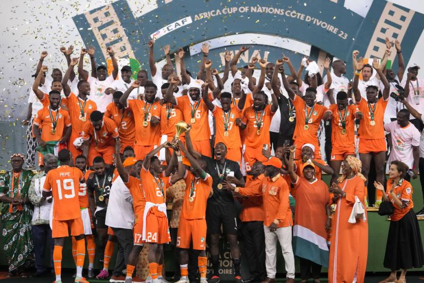 Pantai Gading merayakan gelar juara Piala Afrika 2024 setelah mengalahkan Nigeria 2-1 di final.