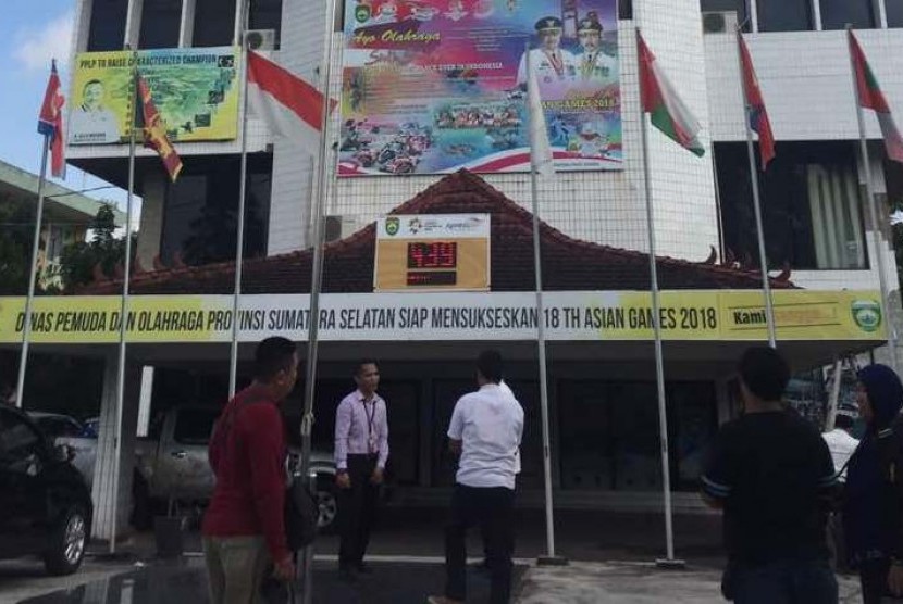 Papan waktu hitung mundur Asian Games 2018 di Palembang.