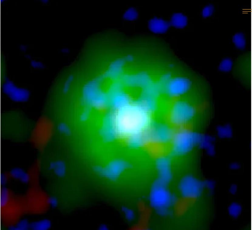 Para astronom melihat apa yang tampak seperti gumpalan hijau terang di kosmos akibat dari dua bintang mati bertabrakan satu sama lain. 