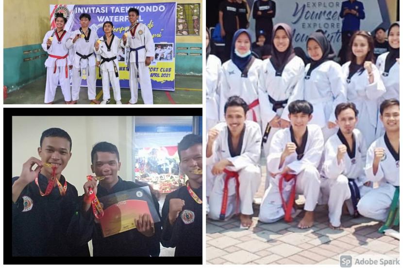Para atlet berpestasi Universitas Nusa Mandiri  (UNM) yang tergabung dalam organisasi mahasiswa (Ormawa) silat dan taekwondo.
