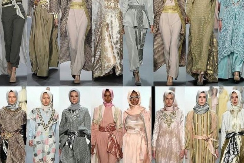 Para model di New York Fashion Week mengenakan hijab 