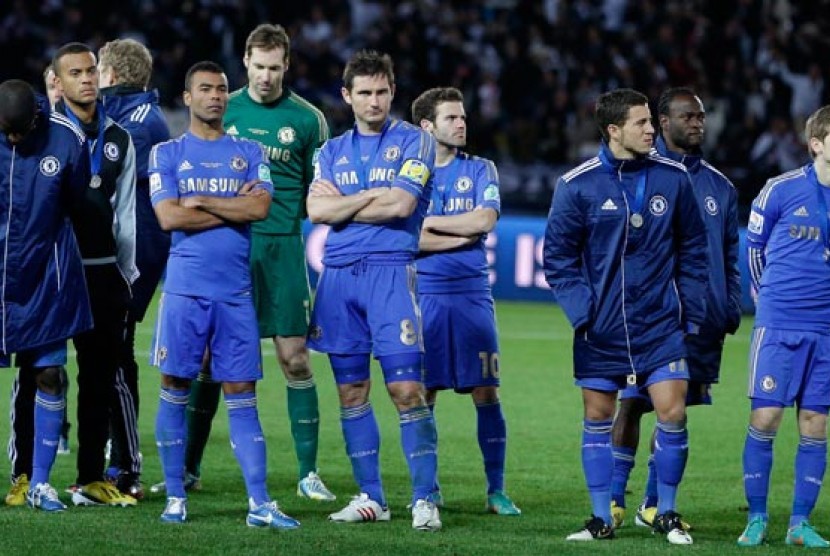 Para pemain Chelsea usai dikalahkan Corinthians di final Piala Dunia Antarklub akhir 2012 lalu.