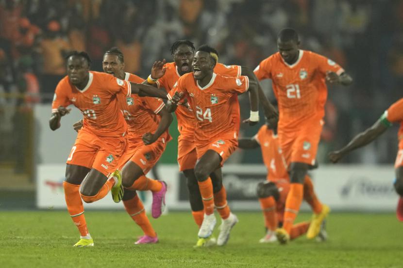 Para pemain Pantai Gading di Piapa Afrika 2023.