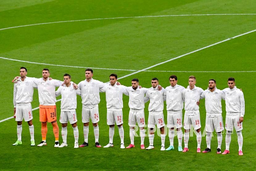 Para pemain timnas Spanyol (ilustrasi). Penggawa Real Madrid kembali tidak dipanggil ke skuad SPanyol pada laga kualifikasi Piala Dunia 2022.