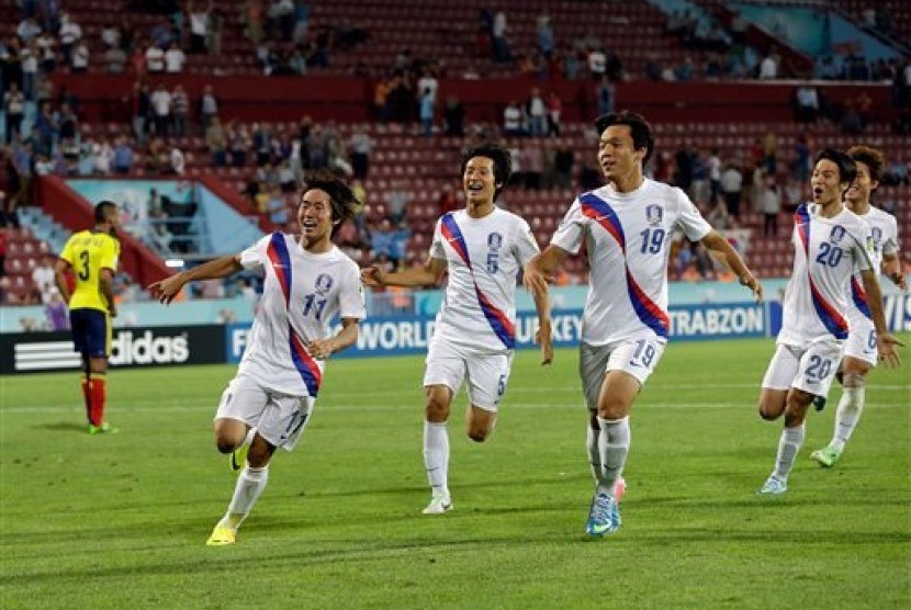 Para pemain Timnas Korea Selatan saat melakukan selebrasi pada kejuaraan Piala Dunia U-20 beberapa waktu lalu.