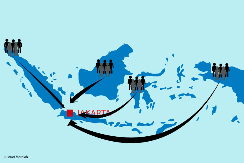Para pendatang dari berbagai daerah menuju Jakarta (ilustrasi)