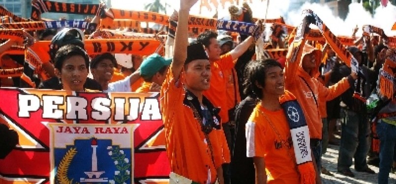 Para pendukung Persija Jakarta.