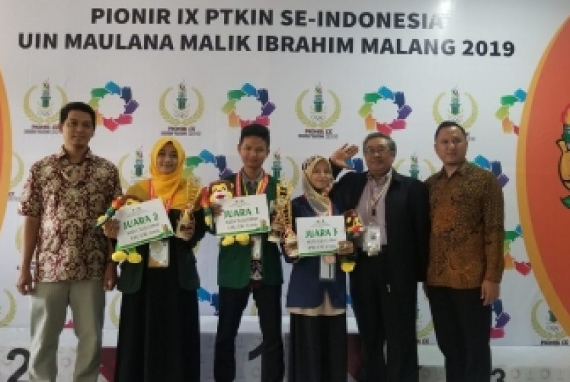 Para penerima gelar juara di Pekan Ilmiah, Olahraga, Seni dan  Riset (Pionir) IX 2019 tingkat nasional yang digelar Kemenag pada 16-20  Juli 2019 di UIN Malang