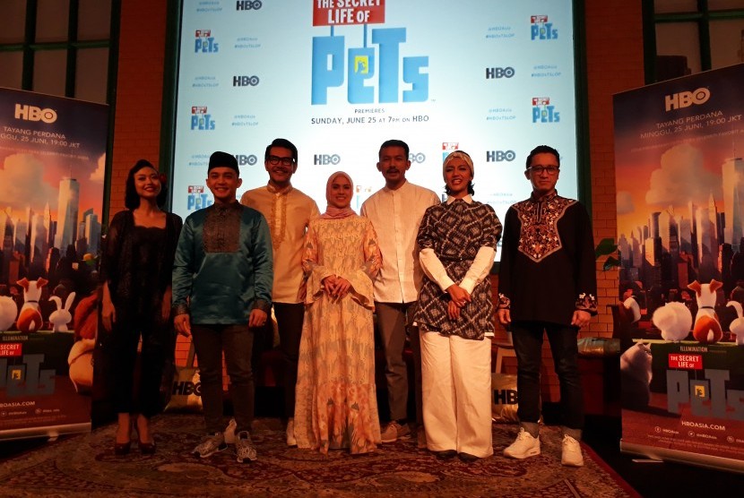 Para pengisi suara Secret Life of Pets yang akan tayang dalam bahasa Indonesia di HBO saat Lebaran nanti.