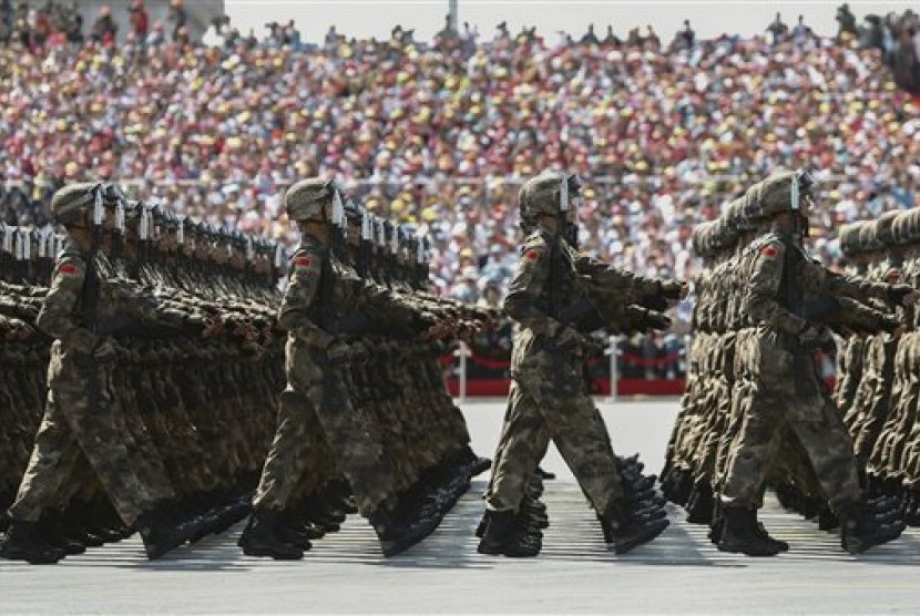Parade militer China, Ilustrasi.China kerahkan AL dan AU dalam latihan perang dekat wilayah Taiwan  