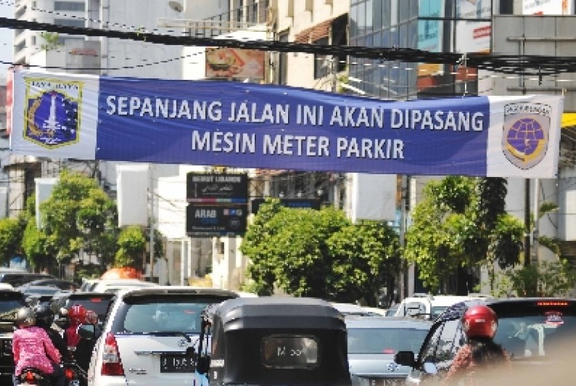 Parkir di Jalan Sabang, Jakpus, kini menggunakan alat parkir meter yang menggunakan koin