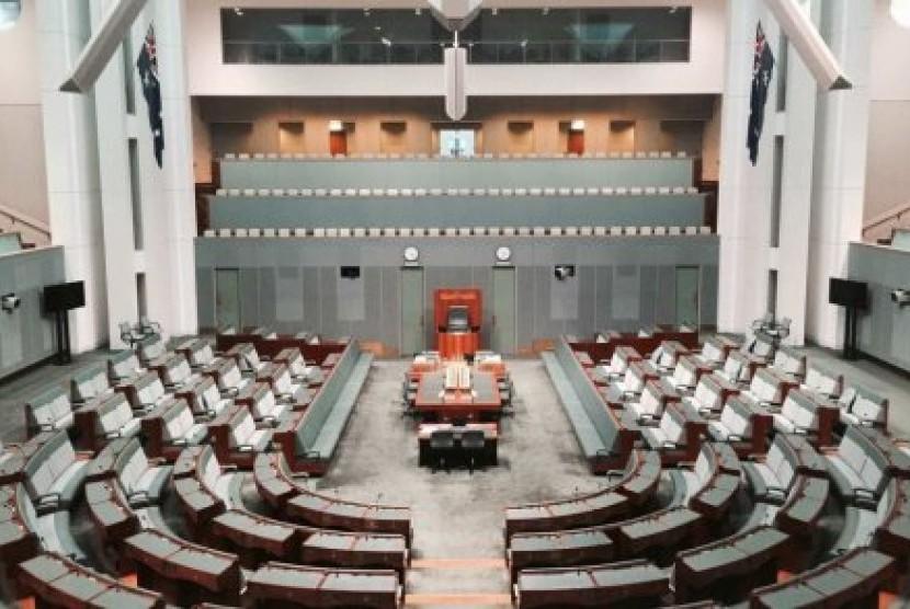 Parlemen Australia. Laki-laki berusia 26 tahun didakwa atas pemerkosaan di dalam gedung parlemen. Ilustrasi.