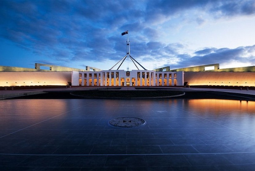 Parliament House in Canberra, Australia (illustration)