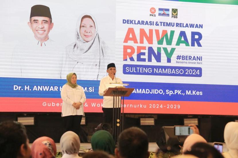 Partai Demokrat, PKS, PBB memastikan mengusung Calon Gubernur Sulawesi Tengah Anwar Hafid dan Reny Lamadjido sebagai calon wakil gubernur untuk Pilgub Sulteng 2024.