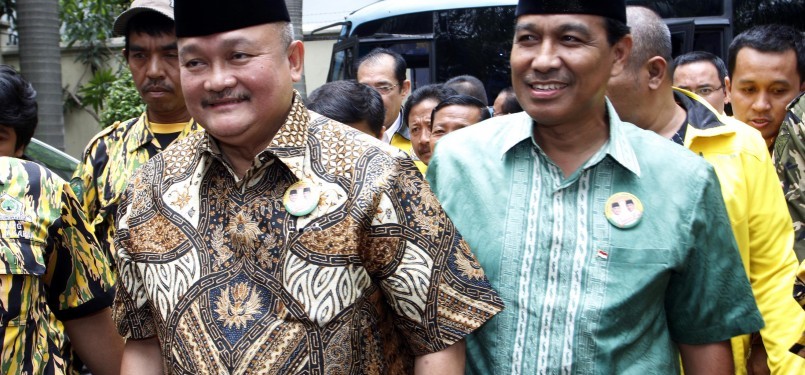 Pasangan Bakal Calon Gubernur Alex Noerdin (kiri) dan Wakil Gubernur DKI Ahmad Nono Sampono (kanan).