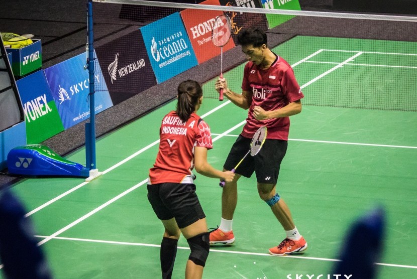 Pasangan baru yang menjadi juara di New Zealand Open Grand Prix Gold 2017, Ronald Alexander/Annisa Saufika, Ahad (6/8).