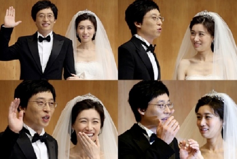 Pasangan beda usia Yoo Jae SUk dan istrinya Yang Hyun Suk 