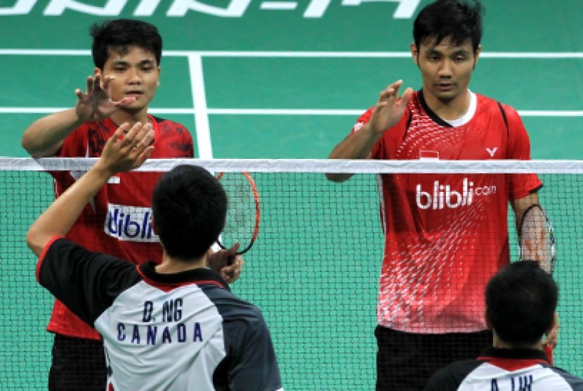 Pasangan Berry Angriawan/Ricky Suwardi lolos ke babak kedua BWF World Championship 2014