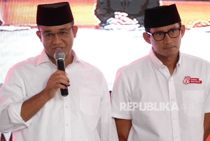  Pasangan Cagub dan Cawagub nomer tiga DKI Jakarta Anies Baswedan - Sandiaga Uno.