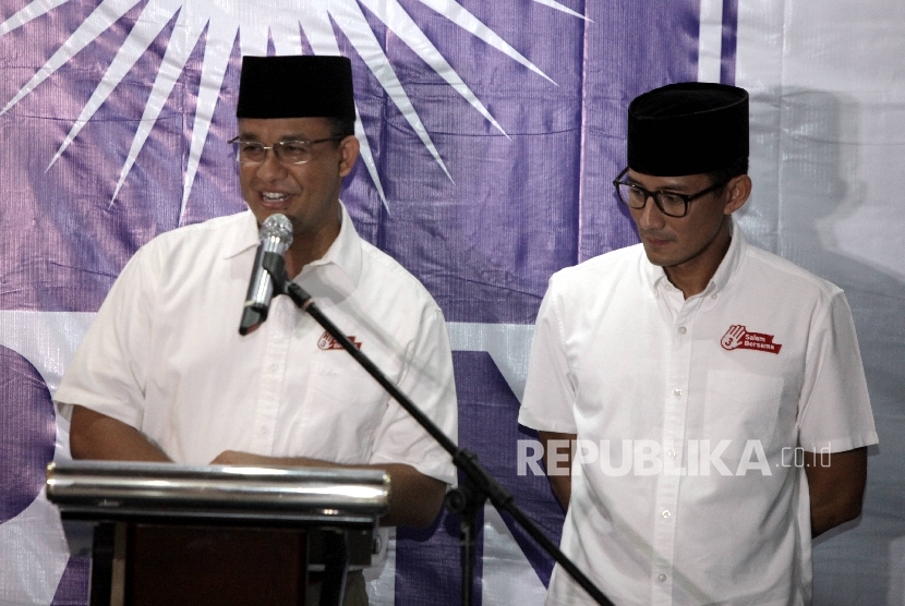 Pasangan Calon Gubernur dan Wakil GUbernur DKI Jakarta Anies Baswedan-Sandiaga Uno 