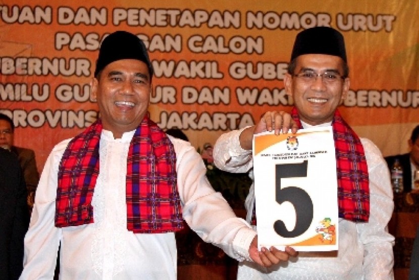 Pasangan Calon Gubernur dan Wakil Gubernur Pemilukada DKI Jakarta, Faisal Basri-Biem Benyamin. 