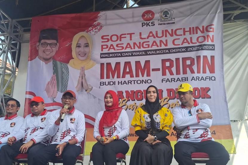 Pasangan calon Wali kota dan Wakil Wali Kota Depok Imam Budi Hartono dan Ririn Farabi Arafiq 