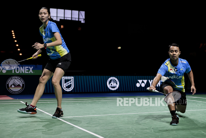 Pasangan ganda campuran Indonesia Rehan Naufal Kusharjanto/Gloria Emanuelle Widjaja di German Open 2025.