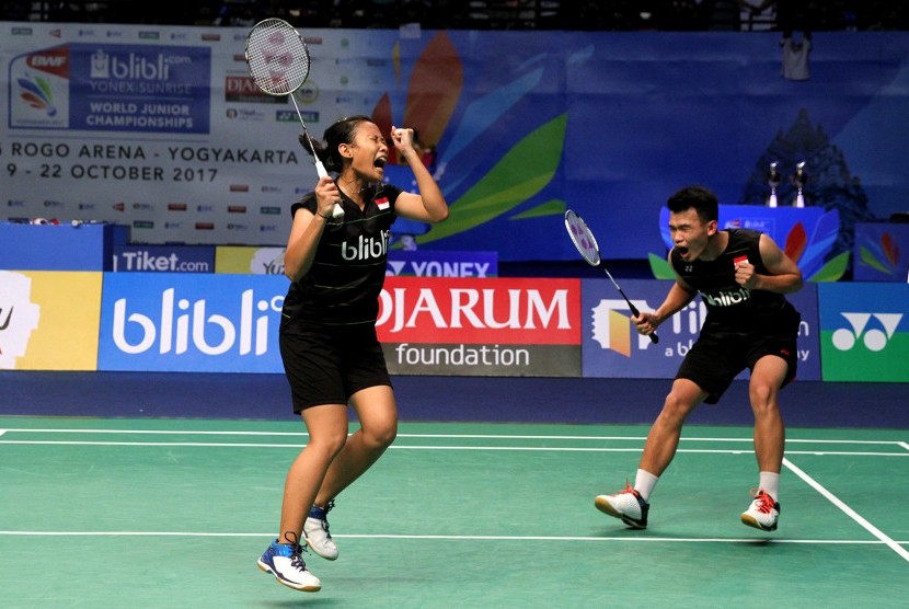 Pasangan ganda campuran junior Indonesia yang juga Juara Dunia Junior 2017, Rinov Rinaldy/Pitha Mentari