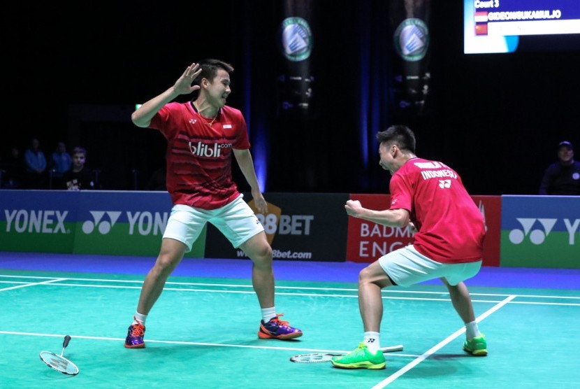 Pasangan ganda putra Indonesia, Kevin Sanjaya Sukamuljo/Gideon Marcus Fernaldi lolos ke babak final All England 2017.