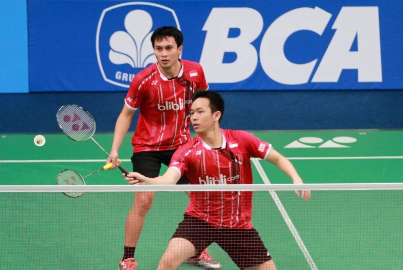 Pasangan Hendra Setiawan/Mohammad Ahsan melangkah ke semifinal BCA Indonesia Open 2015