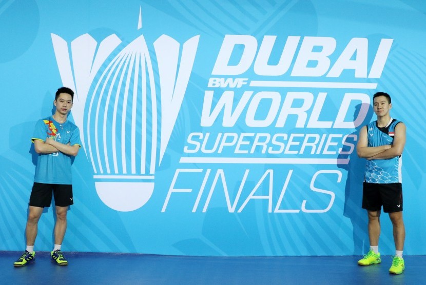 Pasangan muda Indonesia, Kevin Sanjaya Sukamuljo/Gideon Marcus Fernaldi dalam keikutsertaannya pertama kali di turnamen BWF Dubai World Super Series Finals 2016.