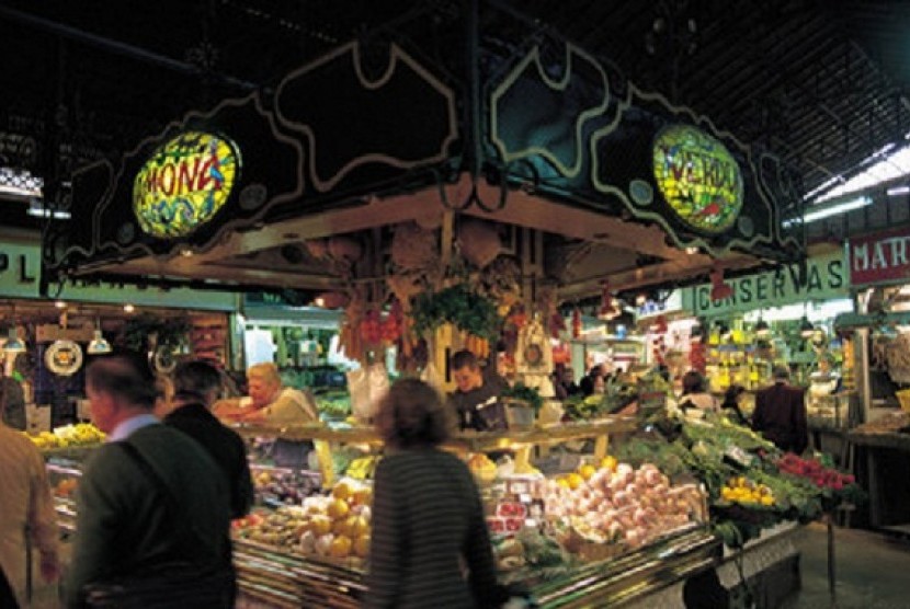 Pasar La Boqueria, Barcelona, Spanyol.