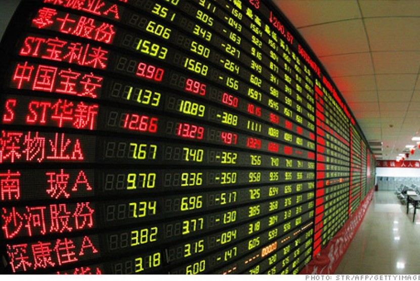 Pasar Saham China (ilustrasi). Regulator pasar modal China mengatakan akan menerapkan denda pada belasan perusahaan terkait keterbukaan informasi.
