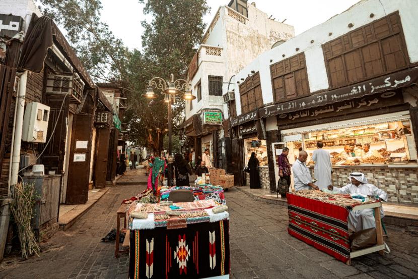 Pasar tradisional AlBalad di Jeddah yang menjadi situs warisan dunia UNESCO.