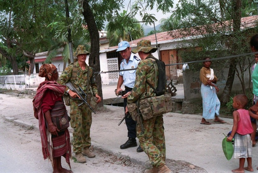 Pasukan Angkatan Internasional PBB untuk Timor Timur (Interfet) di Timor Timur pada 2000.